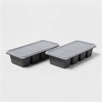 2 Cup Freeze Cube Molds with Lid (Set of 2)