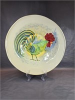 A Large Vietra Painted Rooster Serving Bowl