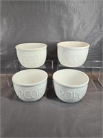 (4) Crate & Barrel Popcorn Bowls
