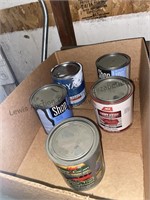 5 quarts open containers of paint