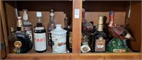 Shelf of various bottles