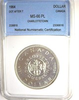 1964 Dollar NNC MS66 PL Charlottetown