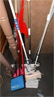 Small lot of mops and other household cleaning