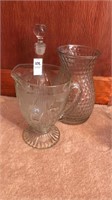 Jeanette vintage iris clear glass pitcher,
