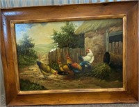 Farm Scene Oil On Canvas
