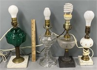 Glass Table Lamps Lot Collection