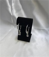Tahizea Cultured "black Pearl" Hoop Earrings
