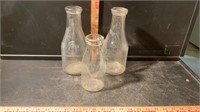 VINTAGE GLASS MILK BOTTLES