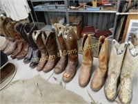GROUP OF 7 PAIRS OF USED WESTERN BOOTS