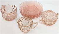 LOT 8 Pieces Pink Depression Glass