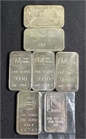 Silver 1 Ounce Loaf Bars .999 (7)