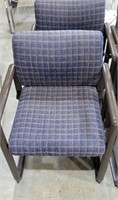 Set of 4 cloth chairs. Blue fabric. Heavy