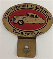 Vintage State Farm Metal License Topper