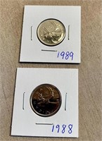 1988 & 1989 25 CENT