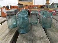 8 Blue Pint Jars
