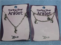 Two Sterling Silver Anklets