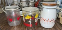(3) Vintage Canister Jars - Wheaton Milk Glass;