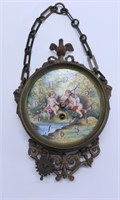 Antique Handpainted Enamel Clock Needs Repair