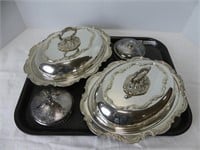 TRAY: SILVERPLATE SERVING PIECES