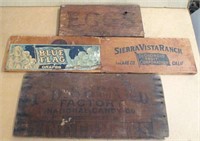 Antique Advertising Wood Box Ends