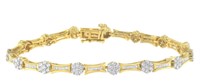 10k Two-tone Gold 2.06ct Diamond Link Bracelet