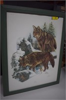 Signed Framed Wolf Print by Richard Timm