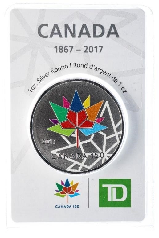 TD Bank Canada 150 1867-1027 1 oz. .9999 Fine Silv