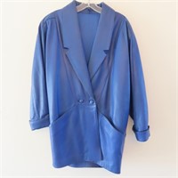Italian blue leather jacket