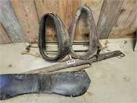 Vintage Horse Hames, Single Trees, Collars, etc