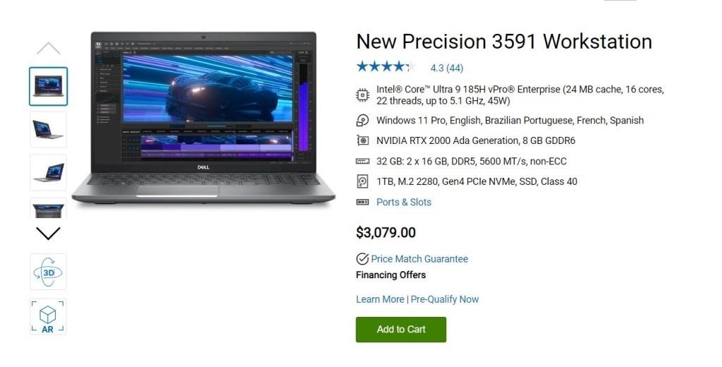 OF3807  Precision 3591 Workstation,Ultra 9 185H