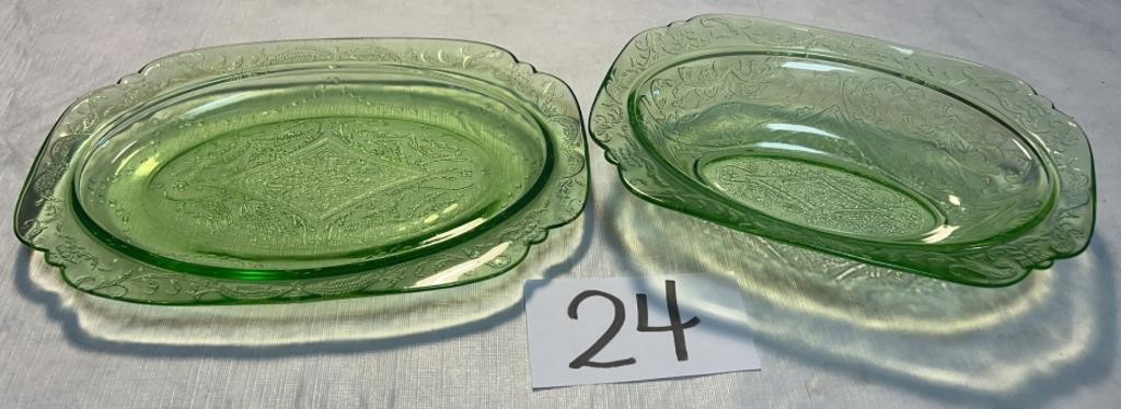 Vintage Uranium Green Glass Depression