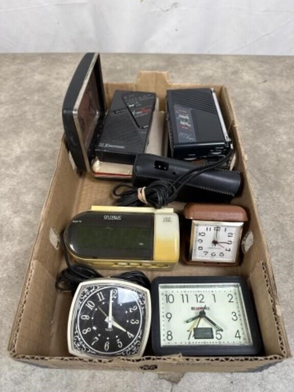 Vintage Alarm Clocks and Small Radios