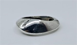 Modernist Sterling Silver Ring Signed LF
