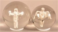Antique Angel and Cruciform Sulphide Marbles.