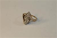 14K Diamond freeform ring, 2.6g, size 5