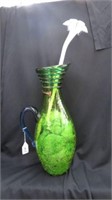 ART GLASS PITCHER WITH FLOWER 25"T