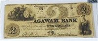 1863 $2 Agawam Bank Bill UNCIRCULATED
