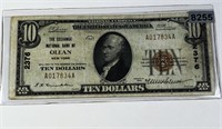 1929 US $10 Brown Seal Bill ABOUT UNCIRCULATED