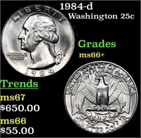 1984-d Washington Quarter 25c Grades GEM++ Unc