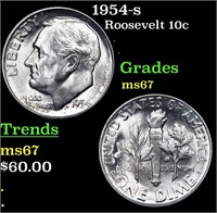 1954-s Roosevelt Dime 10c Grades GEM++ Unc