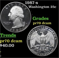 Proof 1987-s Washington Quarter 25c Grades GEM++ P