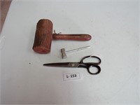 Lot Mallet, Scissors, Small Hammer