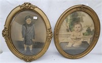 Pair Of Ornate Framed Oval Portraits