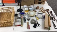 Kitchenwares Clock works, Trivets, Wood Spoons