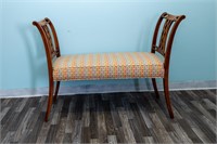 Vintage Chippendale-style Mahogany Vanity Bench