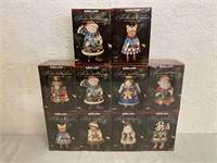 10 Kirkland Porcelain Bell Ornaments