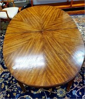 Vintage Fruitwood Veneer Table w/ Leaf As is