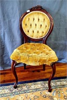 Victorian Revival Gold Velvet Chair
