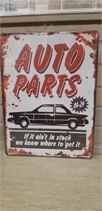 Metal sign 12 x 16" Auto Parts