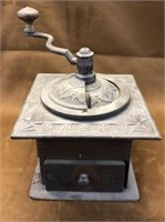 Ornate cast iron top coffee grinder
